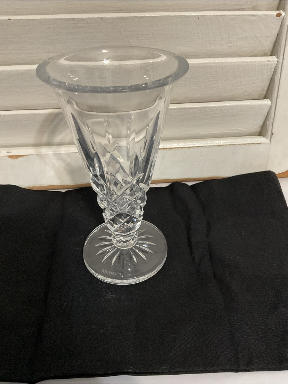 Waterford Vase 6 inch Cut Crystal Pedestal Vase - Clear Glass
